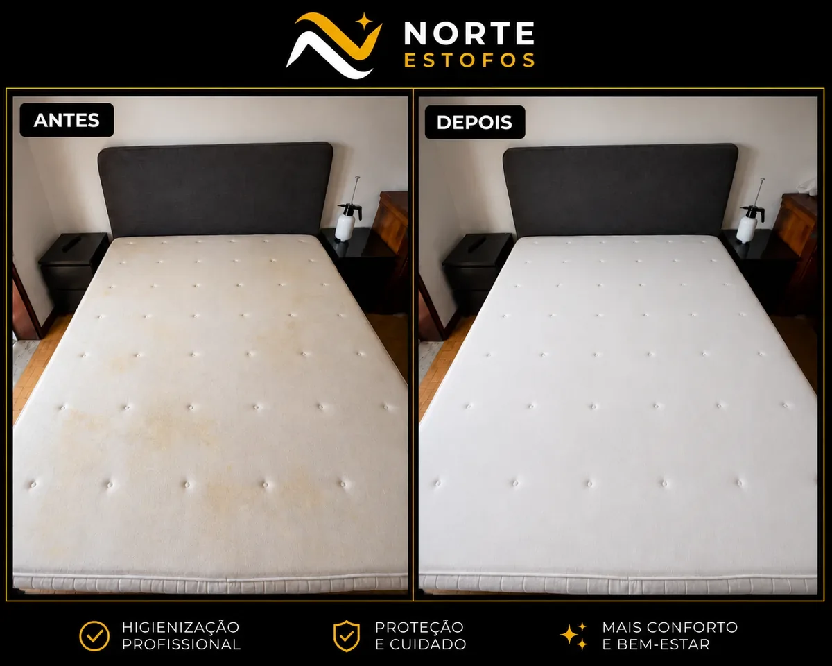 Limpeza e higienização profissional de colchões